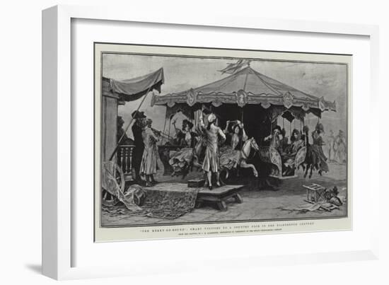 The Merry-Go-Round, Smart Visitors to a Country Fair in the Eighteenth Century-Frederik Hendrik Kaemmerer-Framed Giclee Print