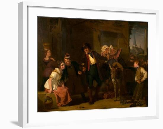 The Merry Pedlar (Oil on Panel)-John Prescott Knight-Framed Giclee Print