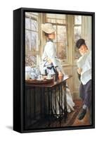 The Messages Read-James Tissot-Framed Stretched Canvas
