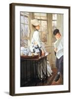 The Messages Read-James Tissot-Framed Art Print