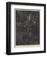 The Metropolitan Fire Brigade at Work, Connecting the Hose-null-Framed Premium Giclee Print