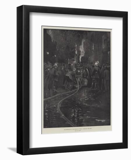 The Metropolitan Fire Brigade at Work, Connecting the Hose-null-Framed Premium Giclee Print