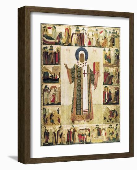 The Metropolitan Peter of Moscow with Scenes from His Life, 1480s-Dionysius-Framed Giclee Print