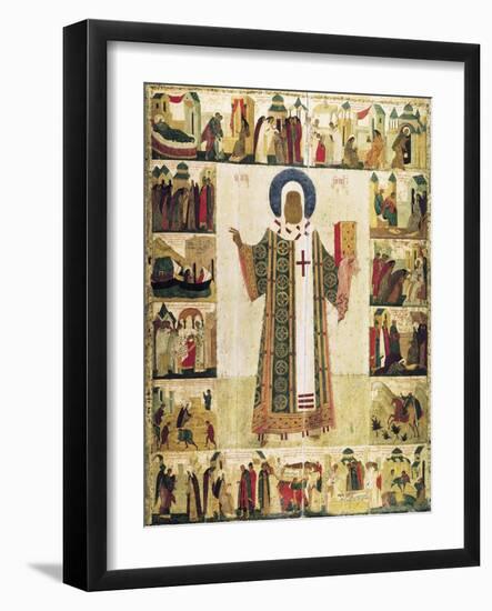 The Metropolitan Peter of Moscow with Scenes from His Life, 1480s-Dionysius-Framed Giclee Print