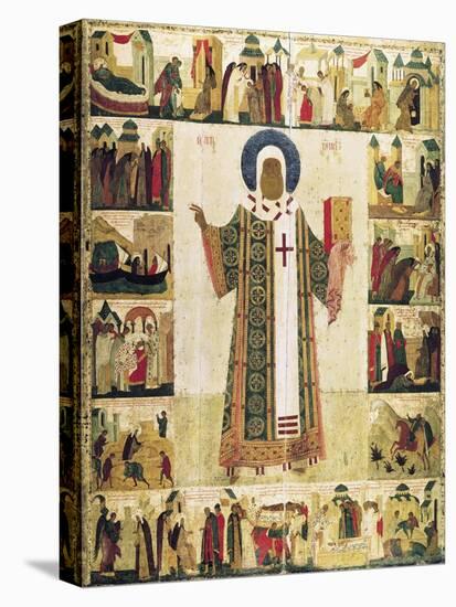 The Metropolitan Peter of Moscow with Scenes from His Life, 1480s-Dionysius-Stretched Canvas