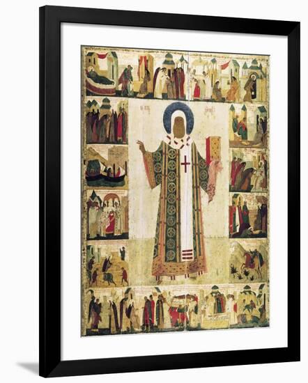 The Metropolitan Peter of Moscow with Scenes from His Life, 1480s-Dionysius-Framed Giclee Print