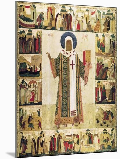 The Metropolitan Peter of Moscow with Scenes from His Life, 1480s-Dionysius-Mounted Giclee Print