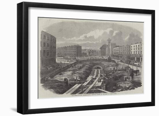 The Metropolitan (Underground) Railway, Works in Progress at King'S-Cross-Percy William Justyne-Framed Giclee Print