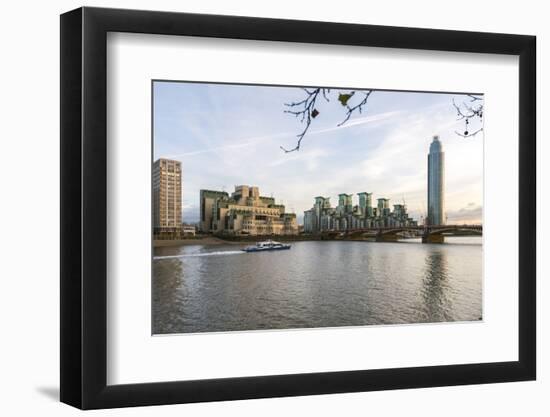 The Mi5 Building, St. George's Tower, Vauxhall Bridge and the River Thames, London, England-Howard Kingsnorth-Framed Photographic Print