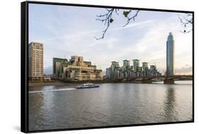 The Mi5 Building, St. George's Tower, Vauxhall Bridge and the River Thames, London, England-Howard Kingsnorth-Framed Stretched Canvas