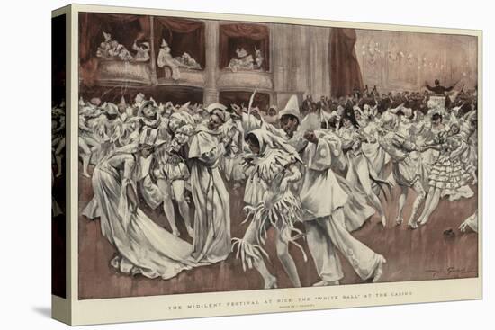 The Mid-Lent Festival at Nice, the White Ball at the Casino-null-Stretched Canvas