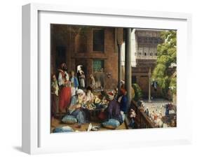 The Midday Meal, Cairo, Egypt-John Frederick Lewis-Framed Giclee Print