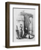 The Middle-Aged Lady in the Double-Bedded Room, Illustration from 'The Pickwick Papers'-Hablot Knight Browne-Framed Giclee Print