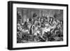 The midnight conversation by William Hogarth-William Hogarth-Framed Giclee Print