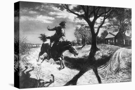 The Midnight Ride of Paul Revere by Percy Reeves-null-Stretched Canvas