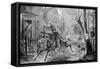 The Midnight Ride of Paul Revere Illustration-null-Framed Stretched Canvas