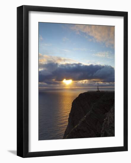 The Midnight Sun Breaks Through the Clouds at Nordkapp, Finnmark, Norway-Doug Pearson-Framed Photographic Print