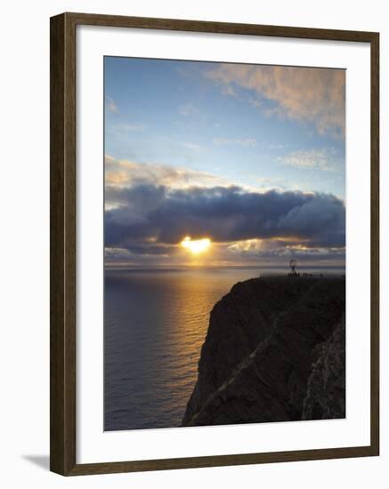 The Midnight Sun Breaks Through the Clouds at Nordkapp, Finnmark, Norway-Doug Pearson-Framed Photographic Print