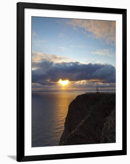 The Midnight Sun Breaks Through the Clouds at Nordkapp, Finnmark, Norway-Doug Pearson-Framed Photographic Print