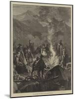 The Midsummer Eve Bonfire in the Bavarian Highlands-null-Mounted Giclee Print