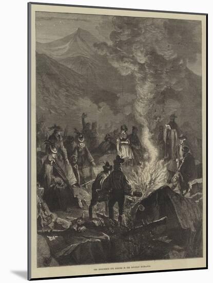 The Midsummer Eve Bonfire in the Bavarian Highlands-null-Mounted Giclee Print