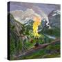 The Midsummer Fire by Astrup-Nikolai Astrup-Stretched Canvas