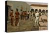 The Mier Expedition: the Drawing of the Black Bean (Prisoners Drawing their Beans) 1869 (Oil on Can-Frederic Remington-Stretched Canvas