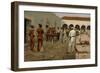 The Mier Expedition: the Drawing of the Black Bean (Prisoners Drawing their Beans) 1869 (Oil on Can-Frederic Remington-Framed Giclee Print