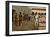 The Mier Expedition: the Drawing of the Black Bean (Prisoners Drawing their Beans) 1869 (Oil on Can-Frederic Remington-Framed Giclee Print