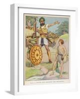 The Mighty Goliath Towers over the Youthful David-null-Framed Art Print