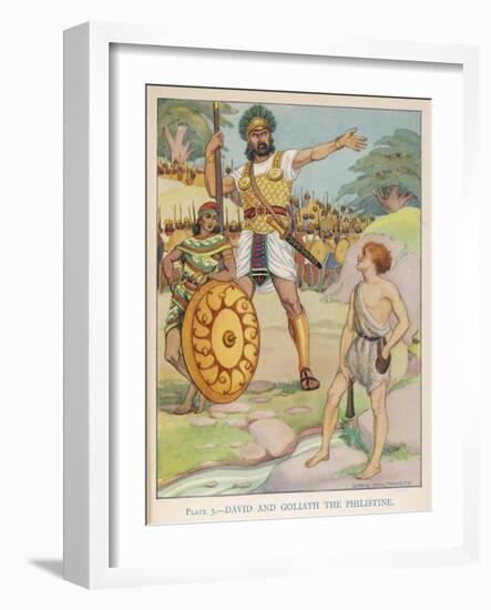 The Mighty Goliath Towers over the Youthful David-null-Framed Art Print