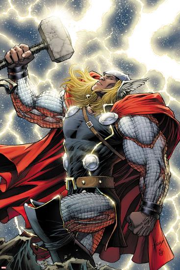 The Mighty Thor No.11 Cover: Thor Standing with Mjonir-Dale Keown-Lamina Framed Poster