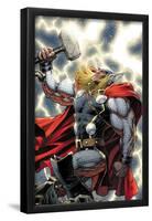 The Mighty Thor No.11 Cover: Thor Standing with Mjonir-Dale Keown-Framed Poster