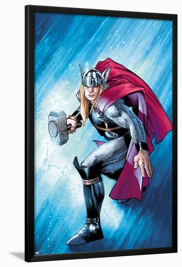 The Mighty Thor No.12.1 Cover: Thor with Mjonir-Olivier Coipel-Lamina Framed Poster