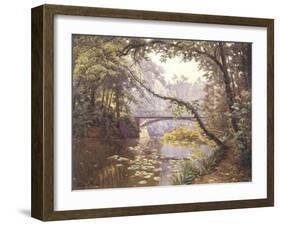 The Milieu Bridge in the Forest-Henri Biva-Framed Giclee Print