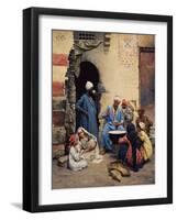 The Milk Seller, Cairo, 1886 (Oil on Wood)-Ludwig Deutsch-Framed Giclee Print