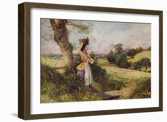 'The Milkmaid', 1860, (c1915)-Birket Foster-Framed Giclee Print