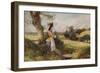 'The Milkmaid', 1860, (c1915)-Birket Foster-Framed Giclee Print