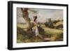 'The Milkmaid', 1860, (c1915)-Birket Foster-Framed Giclee Print