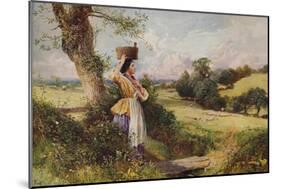 'The Milkmaid', 1860, (c1915)-Birket Foster-Mounted Giclee Print