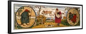 The Milkmaid and the Milk Can, from 'Fables'-null-Framed Premium Giclee Print