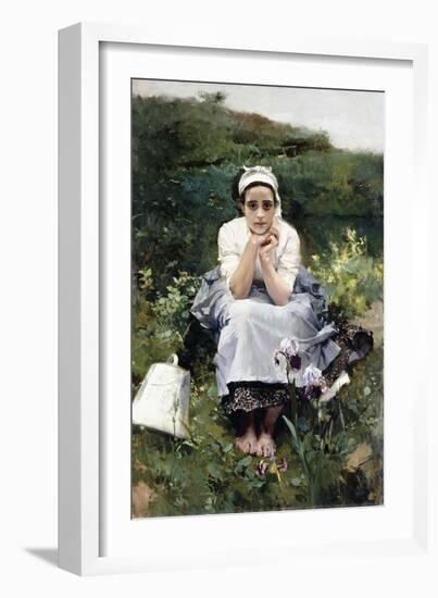 The Milkmaid, C.1890-Joaquín Sorolla y Bastida-Framed Giclee Print
