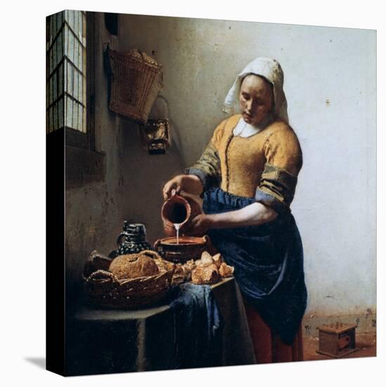 The Milkmaid, C1658-Johannes Vermeer-Stretched Canvas