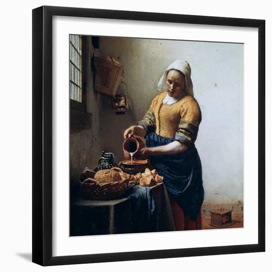 The Milkmaid, C1658-Johannes Vermeer-Framed Giclee Print