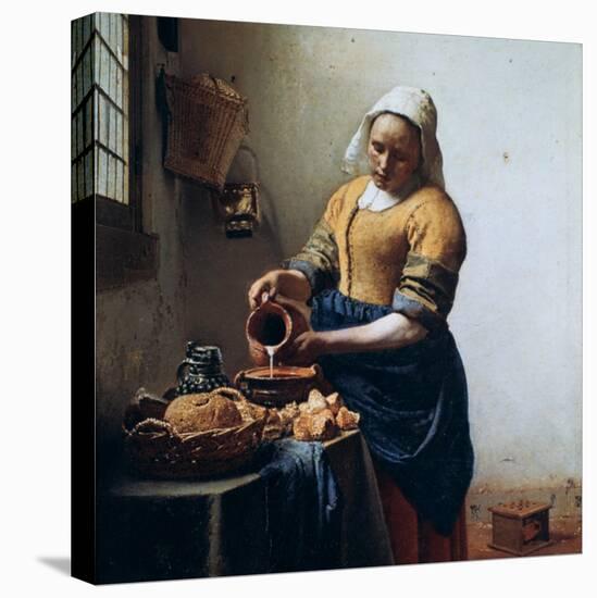 The Milkmaid, C1658-Johannes Vermeer-Stretched Canvas