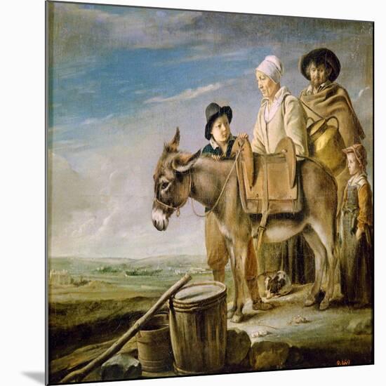 The Milkmaid's Family, 1641-Louis Le Nain-Mounted Giclee Print