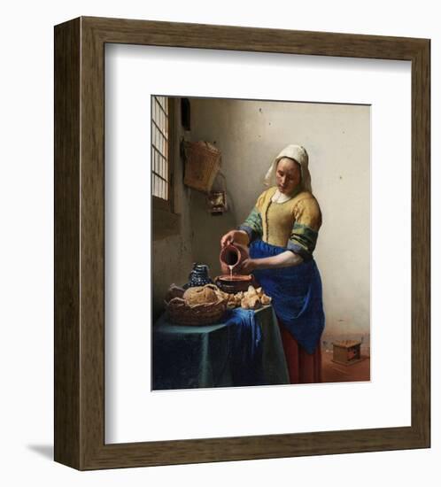 The Milkmaid-Johannes Vermeer-Framed Art Print