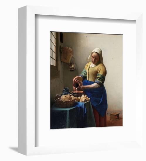 The Milkmaid-Johannes Vermeer-Framed Art Print