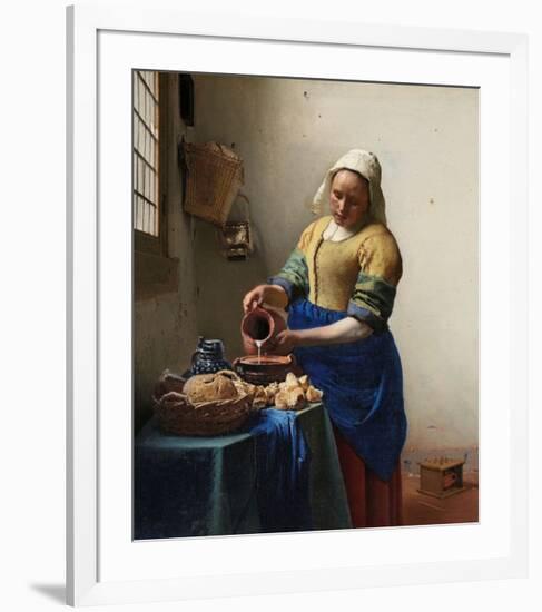 The Milkmaid-Johannes Vermeer-Framed Art Print