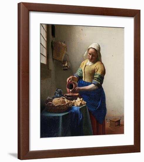 The Milkmaid-Johannes Vermeer-Framed Art Print